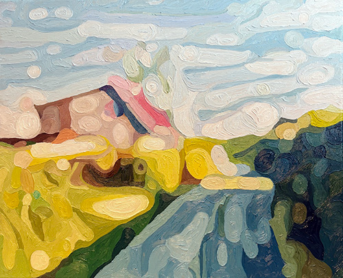 Seedeich, William Greenwood 2025, Öl auf Leinwand - 50 x 40 cm