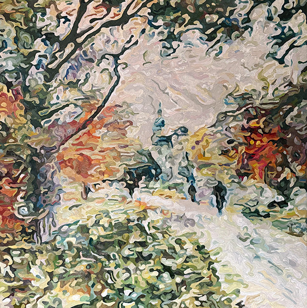 Herrngarten Darmstadt, William Greenwood 2026 Herrngarten Darmstadt, William Greenwood 2026 Öl auf Leinwand - 80 x 80 cm