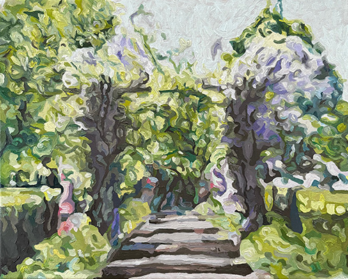 Rosenhöhe Darmstadt Rosenhöhe Darmstadt, Öl auf Leinwand - 50 x 40 cm, William Greenwood 2025